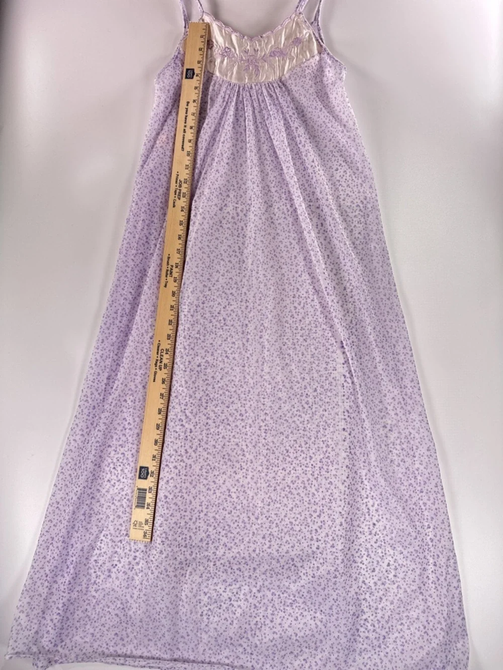 Cancan Vintage Coquette Purple Floral Sheer Embroidered Slip Small
